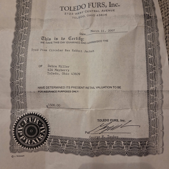 Rosetti Pink Rabbit Fur Coat - Picture 8 of 8